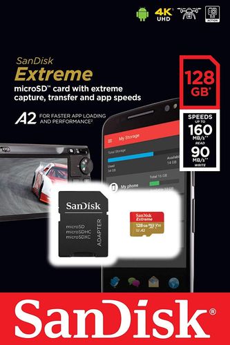 Sandisk Extreme MicroSd 128 GB con adaptador